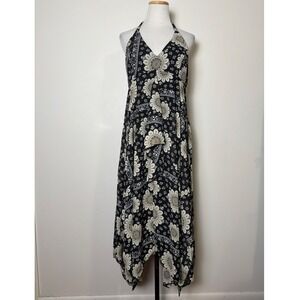Robbie Bee Halter Handkerchief Hem Dress 14 Whimsigoth Babydoll Indie Floral